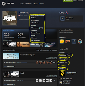 The process to check a prospective member's Steam Account.